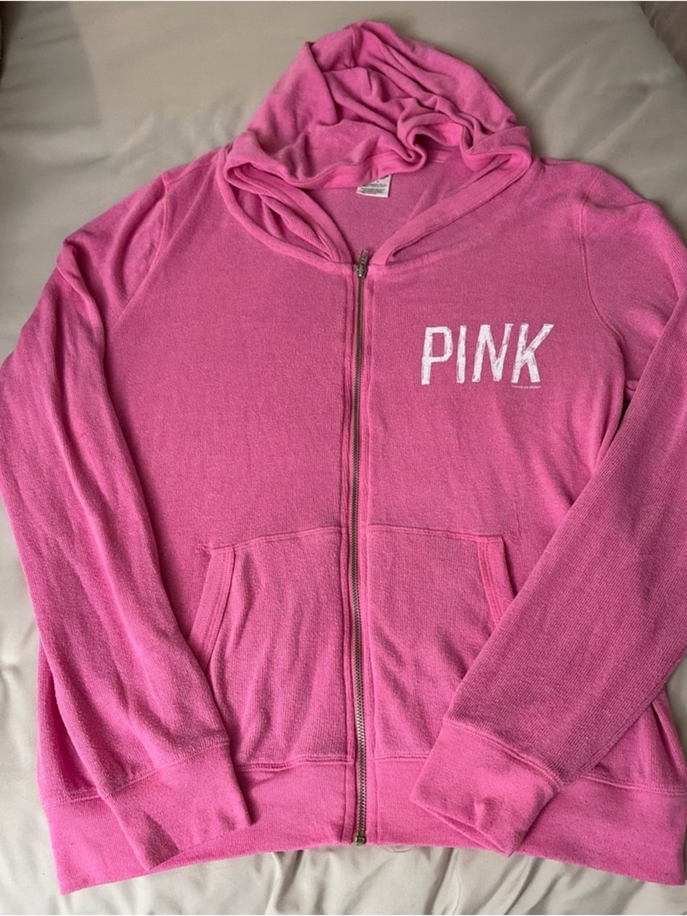 PINK Victoria's Secret Bright Pink Zip Hoodie